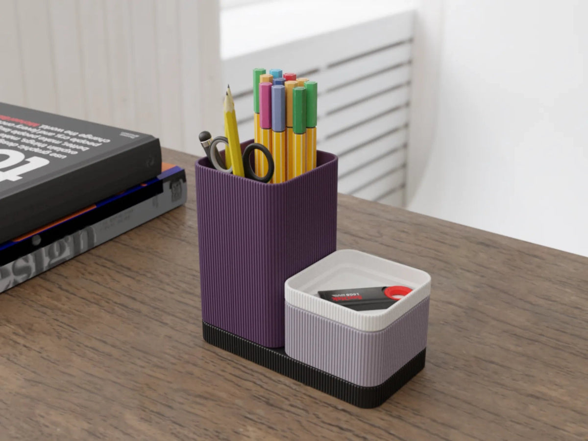 Organizador modular 3D en color blanco con compartimentos de distintos tamaños – Prinx.